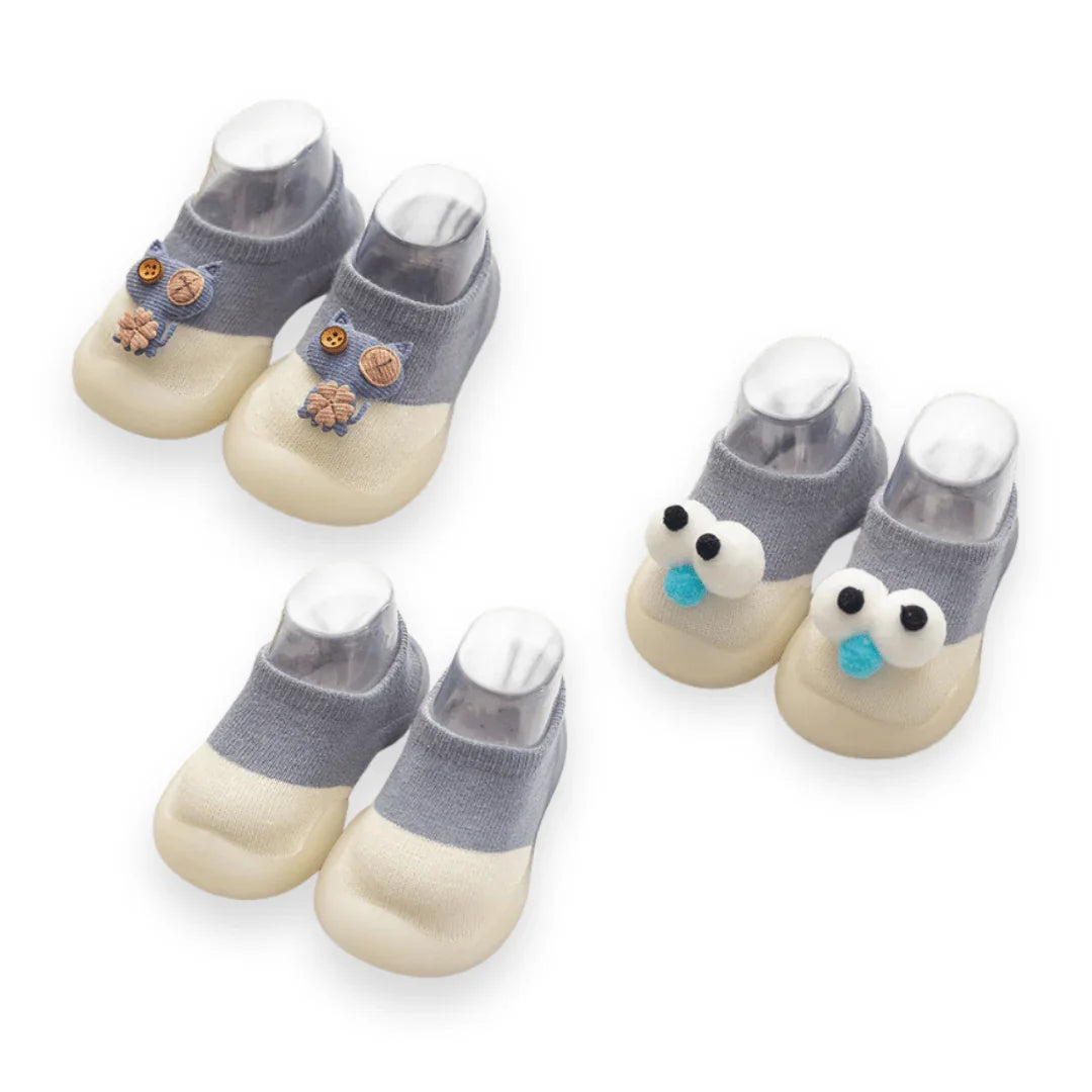 Kit de Meias Divertidas com Fundo Emborrachado - Pague 2, Leve 3 - BRINCAR JUNTO