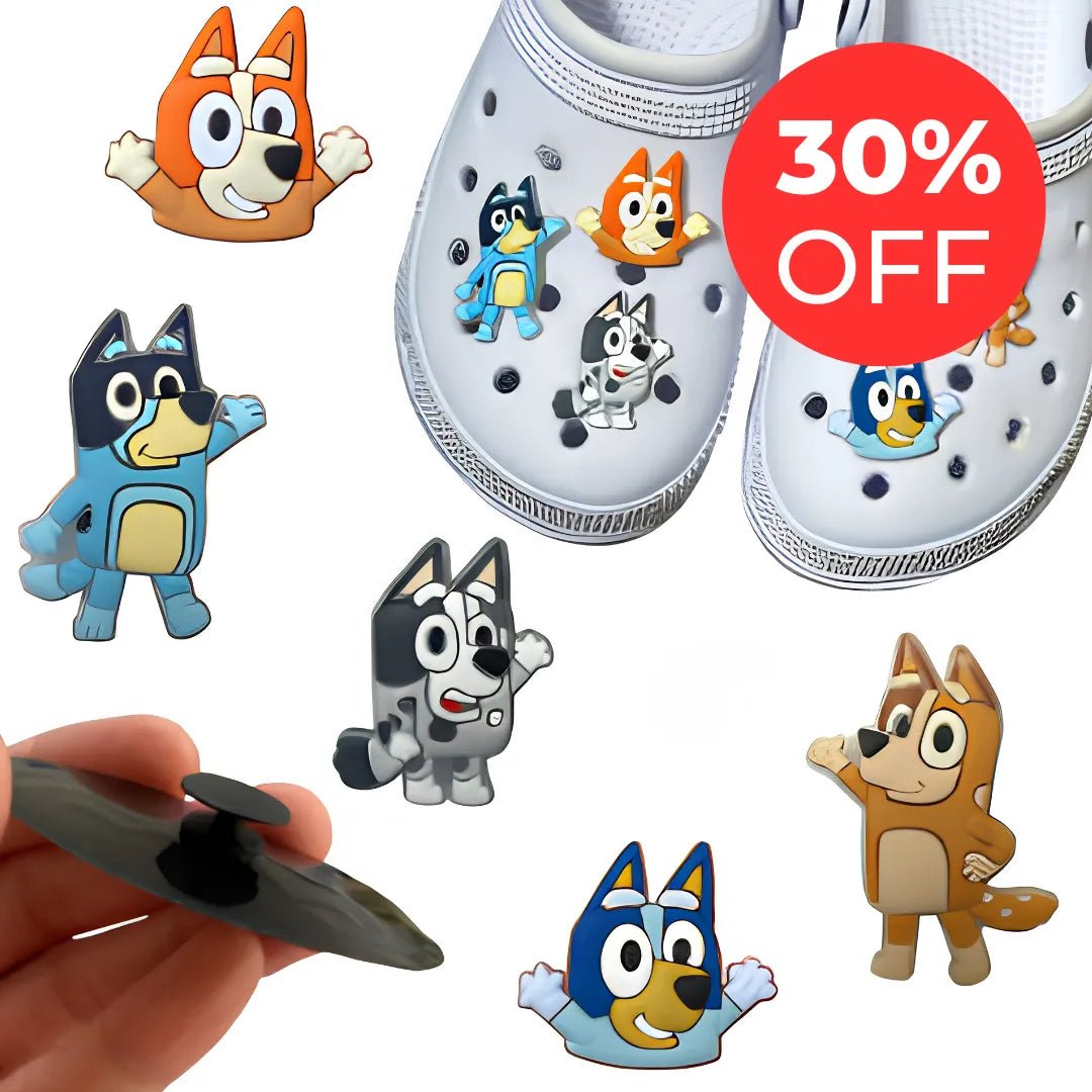 Bótons Emborrachados para Babuche Bluey - Kit com 6 unidades - BRINCAR JUNTO