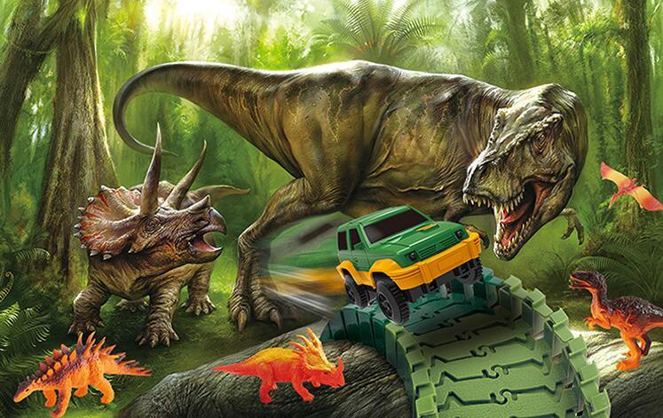 Brinquedo de Carro de Pista de Dinossauro - BRINCAR JUNTO
