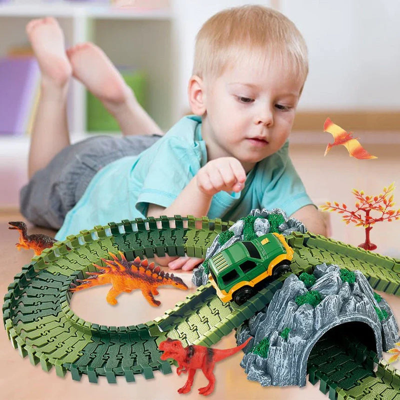 Brinquedo de Carro de Pista de Dinossauro - BRINCAR JUNTO