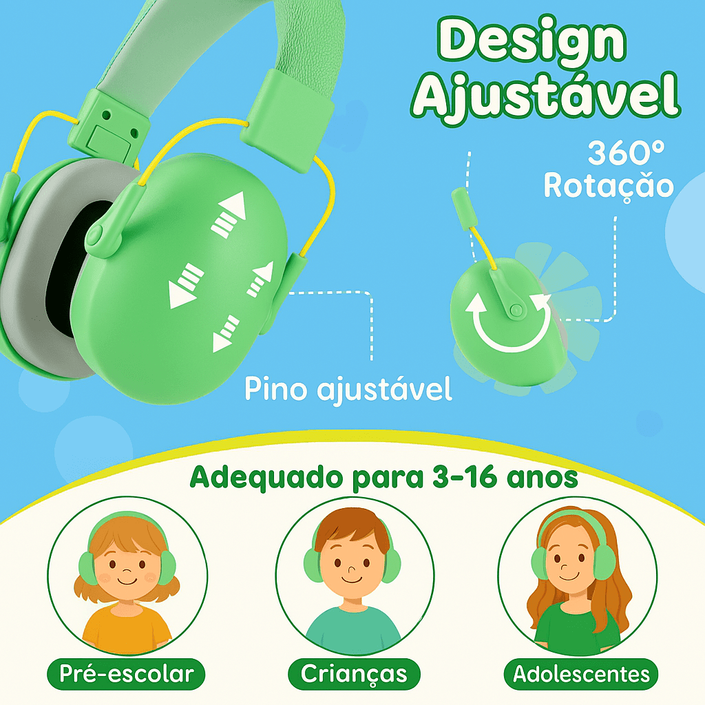 Calminho - Abafador Infantil de Sons - BRINCAR JUNTO