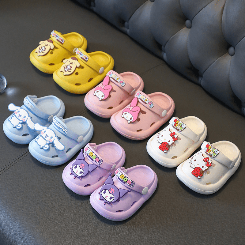 Crianças chinelos de verão meninas bebê buraco sapatos crianças dos desenhos animados praia em dois sentidos estilo coreano antiderrapante sandálias sapatos de jardim - BRINCAR JUNTO