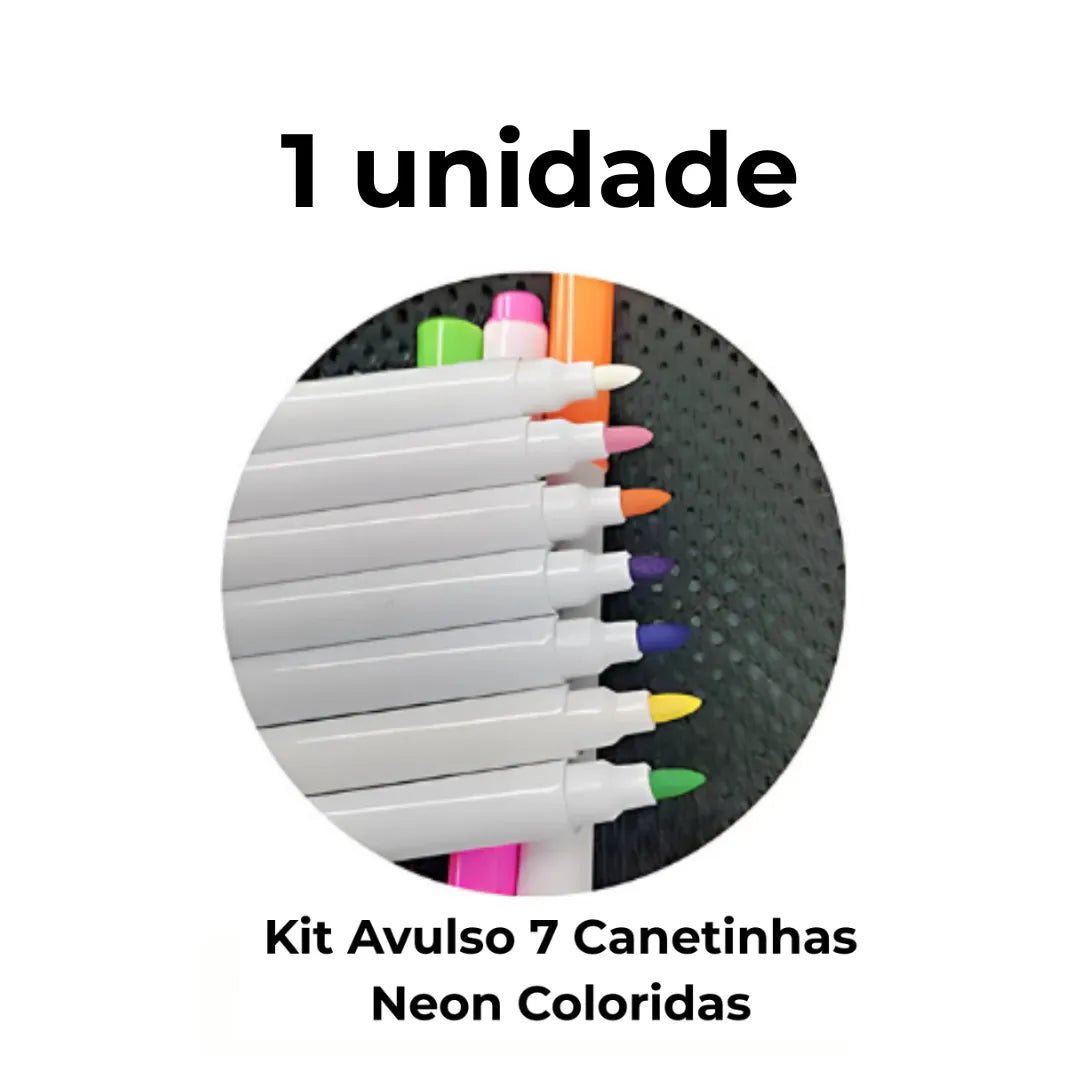 Kit Avulso de Canetinhas Neon - 7 cores - BRINCAR JUNTO