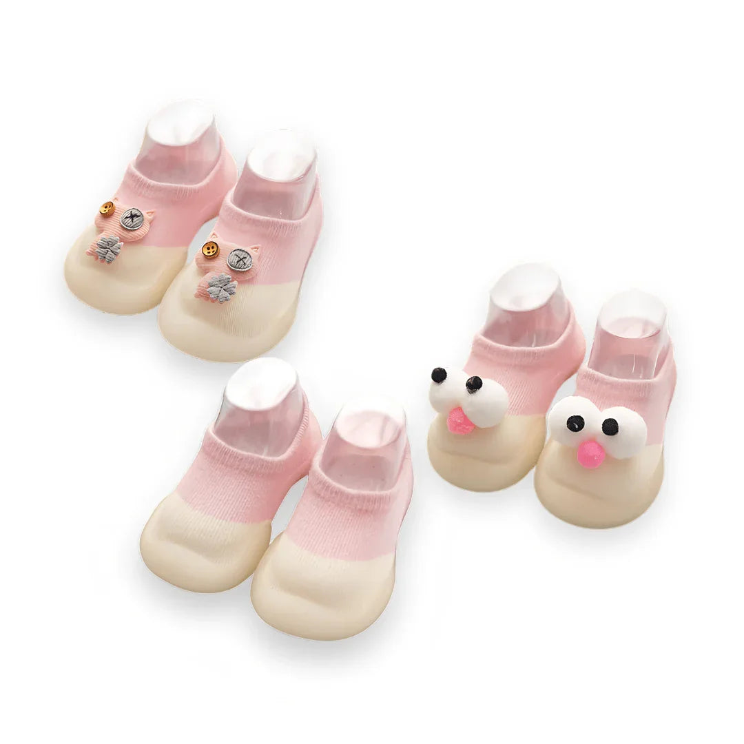 Kit de Meias Divertidas com Fundo Emborrachado - Pague 2, Leve 3 - BRINCAR JUNTO