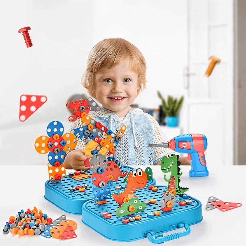 Kit Parafusadeira Educativa Divertida - 211 peças - BRINCAR JUNTO