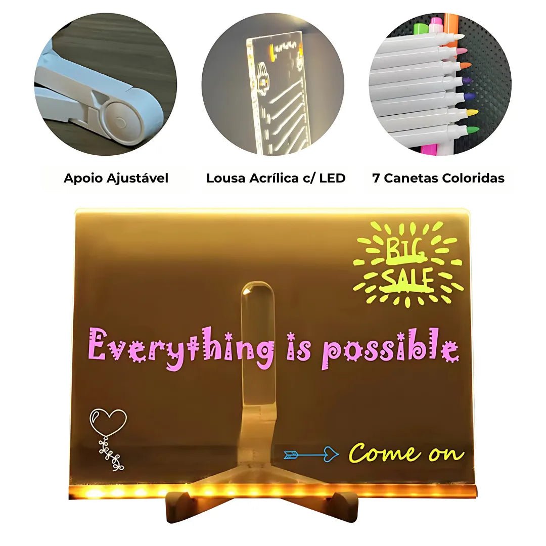 Quadro Acrílico Mágico LED - ClareArt - 35% OFF - BRINCAR JUNTO