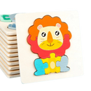 Quebra - Cabeças 3D de Madeira Colorida Animais - BRINCAR JUNTO
