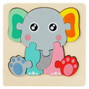 Quebra - Cabeças 3D de Madeira Colorida Animais - BRINCAR JUNTO