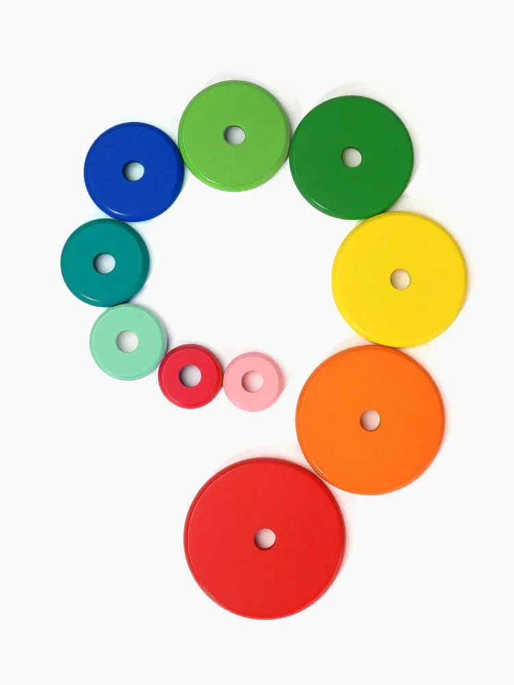 Torre de Madeira Grande Colorida - BRINCAR JUNTO