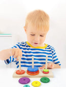 Torre de Madeira Grande Colorida - BRINCAR JUNTO