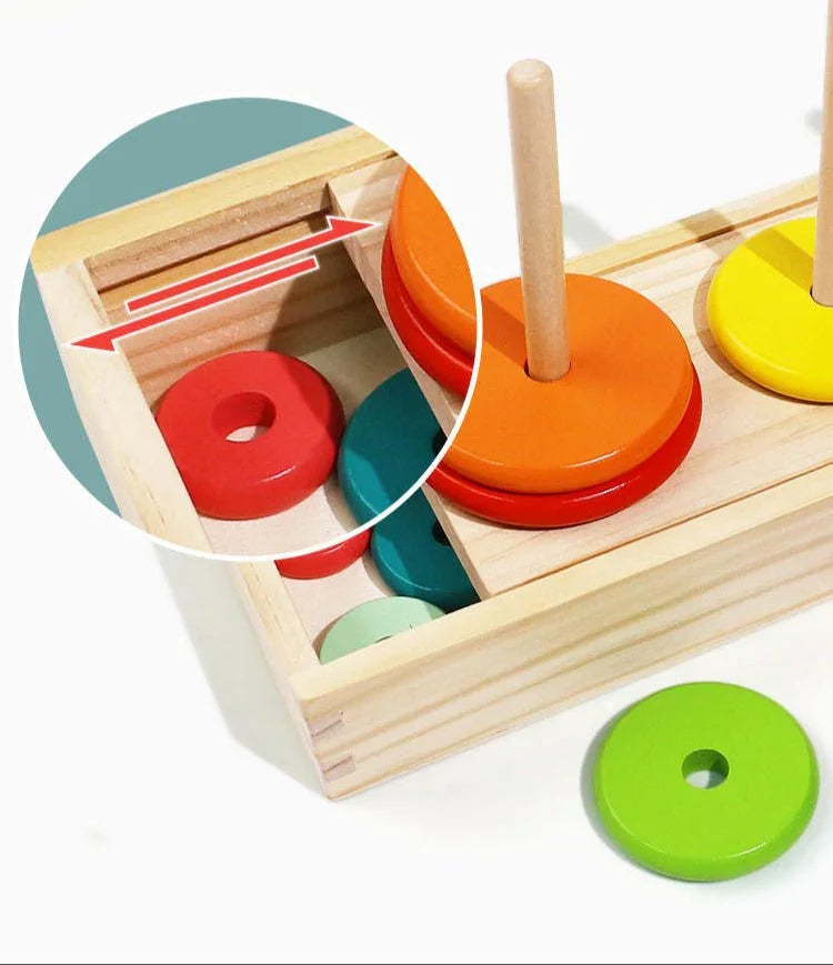 Torre de Madeira Grande Colorida - BRINCAR JUNTO